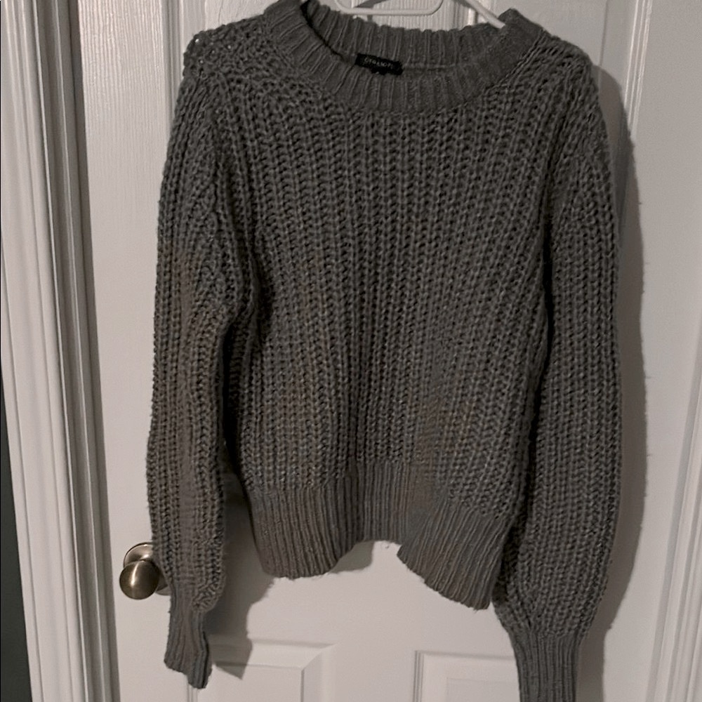 Dynamite Green Crew Neck Sweater Cozy Knit